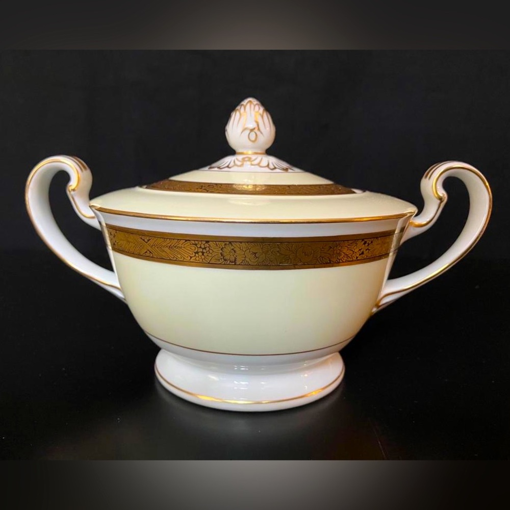 NORITAKE CHINA Goldkin 4985 Sugar Bowl & Lid Made in Japan 🇯🇵
